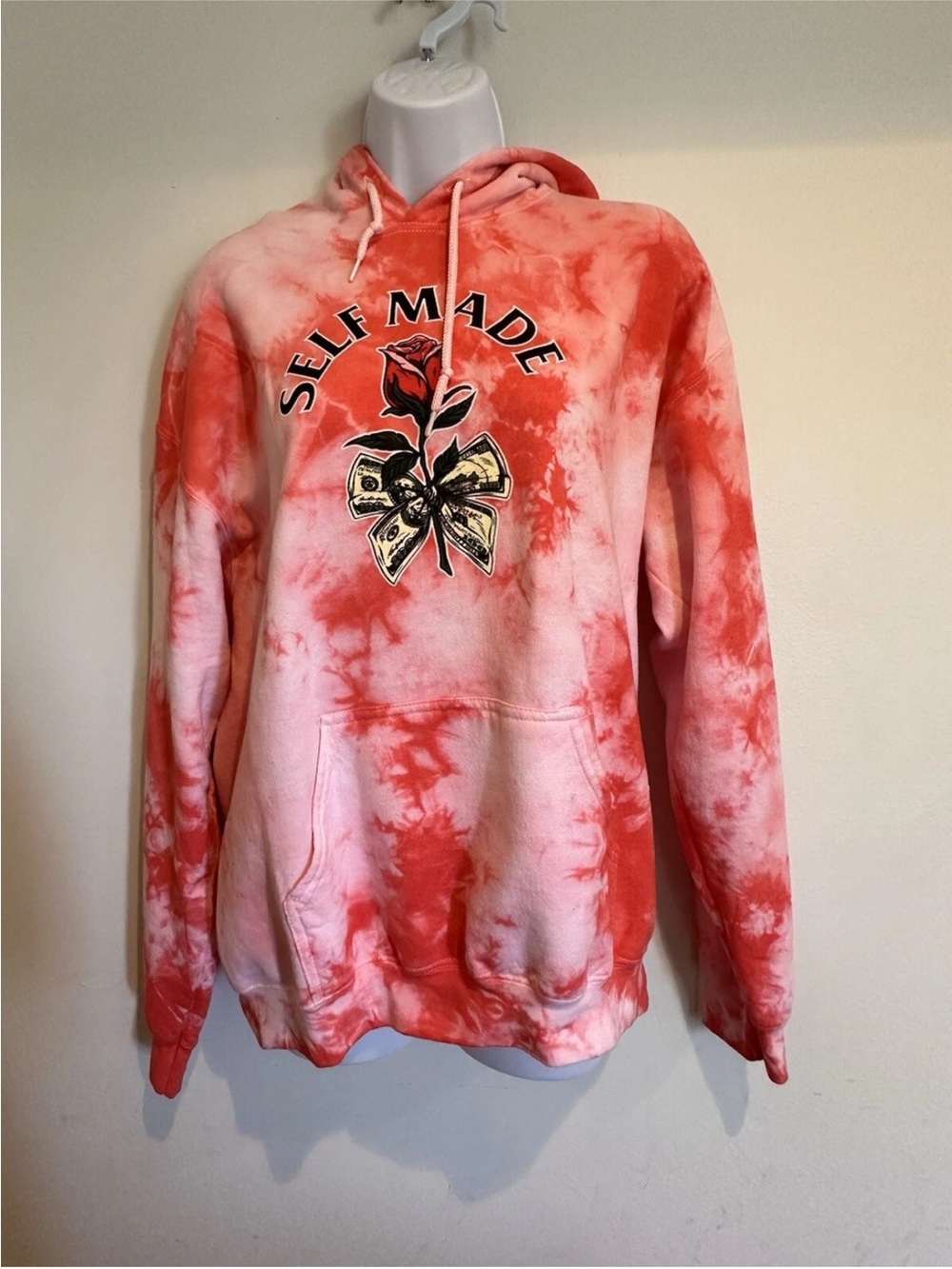 Coral pink Tie-Dye self made size M cash rose Till death do us apart